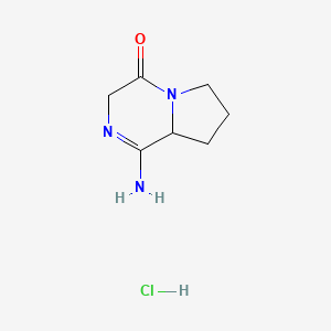 molecular formula C7H12ClN3O B2681534 1-氨基-6,7,8,8a-四氢-3H-吡咯并[1,2-a]吡嗪-4-酮；盐酸盐 CAS No. 2416236-45-6