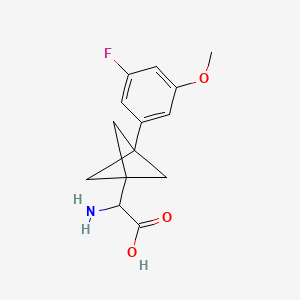 molecular formula C14H16FNO3 B2681541 2-Amino-2-[3-(3-fluoro-5-methoxyphenyl)-1-bicyclo[1.1.1]pentanyl]acetic acid CAS No. 2287260-28-8