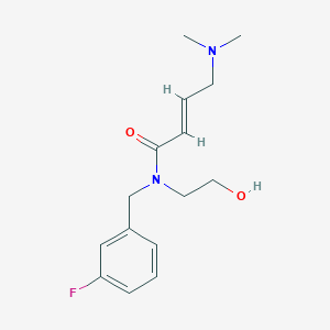 (E)-4-(Dimethylamino)-N-[(3-fluorophenyl)methyl]-N-(2-hydroxyethyl)but-2-enamide