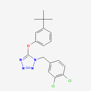molecular formula C18H18Cl2N4O B2681546 3-(tert-butyl)phenyl 1-(3,4-dichlorobenzyl)-1H-1,2,3,4-tetraazol-5-yl ether CAS No. 866042-27-5