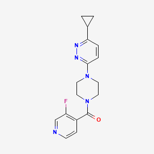 molecular formula C17H18FN5O B2681554 (4-(6-环丙基吡啶并[3-yl]哌嗪-1-基)(3-氟吡啶-4-基)甲酮 CAS No. 2034427-57-9