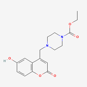 molecular formula C17H20N2O5 B2681564 Ethyl 4-[(6-hydroxy-2-oxochromen-4-yl)methyl]piperazine-1-carboxylate CAS No. 859859-78-2