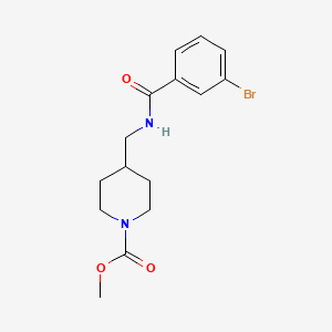 molecular formula C15H19BrN2O3 B2681569 甲酸4-((3-溴苯甲酰胺)甲基)哌嗪-1-羧酸乙酯 CAS No. 1234997-11-5