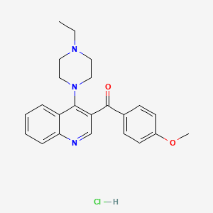 molecular formula C23H26ClN3O2 B2681571 4-(4-Ethylpiperazin-1-yl)-3-(4-methoxybenzoyl)quinoline hydrochloride CAS No. 2097857-01-5