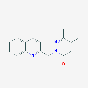 molecular formula C16H15N3O B2681576 5,6-Dimethyl-2-[(quinolin-2-yl)methyl]-2,3-dihydropyridazin-3-one CAS No. 2200852-73-7