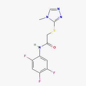 molecular formula C11H9F3N4OS B2681583 2-[(4-methyl-4H-1,2,4-triazol-3-yl)sulfanyl]-N-(2,4,5-trifluorophenyl)acetamide CAS No. 720667-88-9
