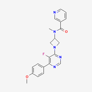 N-[1-[5-Fluoro-6-(4-methoxyphenyl)pyrimidin-4-yl]azetidin-3-yl]-N-methylpyridine-3-carboxamide