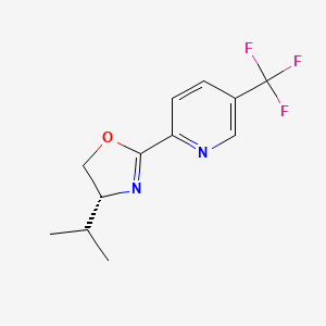 molecular formula C12H13F3N2O B2681597 (R)-4-Isopropyl-2-(5-(trifluoromethyl)pyridin-2-yl)-4,5-dihydrooxazole CAS No. 2010973-00-7