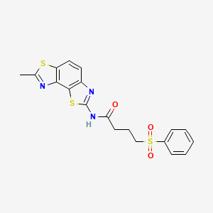 N-(7-methylbenzo[1,2-d:3,4-d']bis(thiazole)-2-yl)-4-(phenylsulfonyl)butanamide