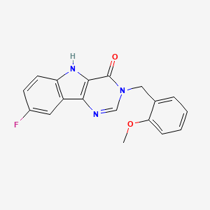 molecular formula C18H14FN3O2 B2681605 8-fluoro-3-(2-methoxybenzyl)-3H-pyrimido[5,4-b]indol-4(5H)-one CAS No. 376373-87-4