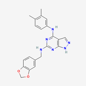 N6-(benzo[d][1,3]dioxol-5-ylmethyl)-N4-(3,4-dimethylphenyl)-1H-pyrazolo[3,4-d]pyrimidine-4,6-diamine