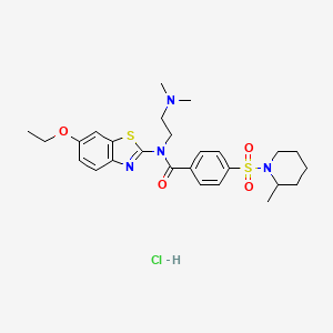 N-(2-(dimethylamino)ethyl)-N-(6-ethoxybenzo[d]thiazol-2-yl)-4-((2-methylpiperidin-1-yl)sulfonyl)benzamide hydrochloride