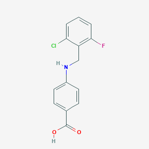 molecular formula C14H11ClFNO2 B268161 4-[(2-Chloro-6-fluorobenzyl)amino]benzoic acid 