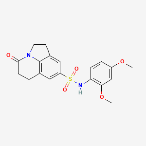molecular formula C19H20N2O5S B2681610 N-(2,4-dimethoxyphenyl)-4-oxo-2,4,5,6-tetrahydro-1H-pyrrolo[3,2,1-ij]quinoline-8-sulfonamide CAS No. 898436-10-7