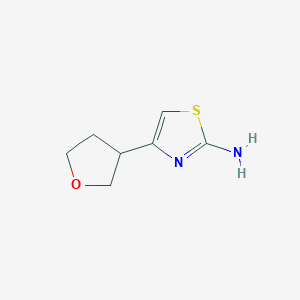 molecular formula C7H10N2OS B2681614 4-(Oxolan-3-yl)-1,3-thiazol-2-amine CAS No. 887481-33-6
