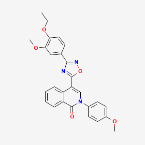molecular formula C27H23N3O5 B2681629 4-[3-(4-ethoxy-3-methoxyphenyl)-1,2,4-oxadiazol-5-yl]-2-(4-methoxyphenyl)isoquinolin-1(2H)-one CAS No. 1326843-18-8
