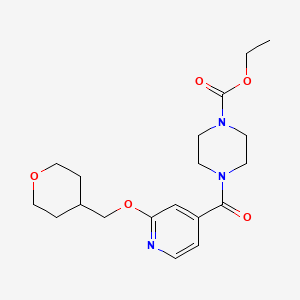 ethyl 4-(2-((tetrahydro-2H-pyran-4-yl)methoxy)isonicotinoyl)piperazine-1-carboxylate