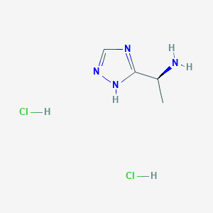molecular formula C4H10Cl2N4 B2681646 (S)-1-(1H-1,2,4-三唑-3-基)乙基胺二盐酸盐 CAS No. 1150263-83-4