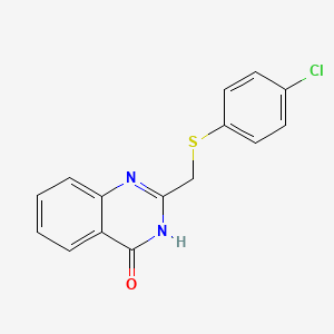 molecular formula C15H11ClN2OS B2681648 2-{[(4-氯苯基)硫代基]甲基}-3,4-二氢喹唑啉-4-酮 CAS No. 443918-05-6