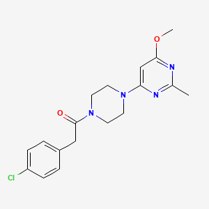 B2681649 2-(4-Chlorophenyl)-1-(4-(6-methoxy-2-methylpyrimidin-4-yl)piperazin-1-yl)ethanone CAS No. 946371-49-9