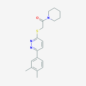molecular formula C19H23N3OS B2681654 2-[6-(3,4-Dimethylphenyl)pyridazin-3-yl]sulfanyl-1-piperidin-1-ylethanone CAS No. 941883-89-2