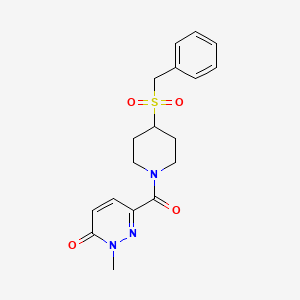 molecular formula C18H21N3O4S B2681655 6-(4-(benzylsulfonyl)piperidine-1-carbonyl)-2-methylpyridazin-3(2H)-one CAS No. 2034467-22-4