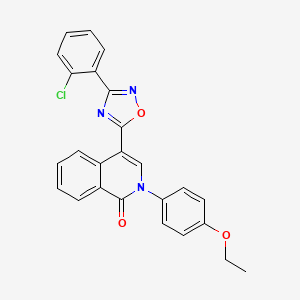 molecular formula C25H18ClN3O3 B2681658 4-(3-(2-chlorophenyl)-1,2,4-oxadiazol-5-yl)-2-(4-ethoxyphenyl)isoquinolin-1(2H)-one CAS No. 1358907-01-3