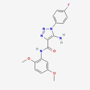 molecular formula C17H16FN5O3 B2681662 5-amino-N-(2,5-dimethoxyphenyl)-1-(4-fluorophenyl)-1H-1,2,3-triazole-4-carboxamide CAS No. 951903-27-8