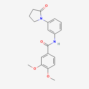 molecular formula C19H20N2O4 B2681663 3,4-二甲氧基-N-[3-(2-氧吡咯啉-1-基)苯基]苯甲酰胺 CAS No. 941933-80-8