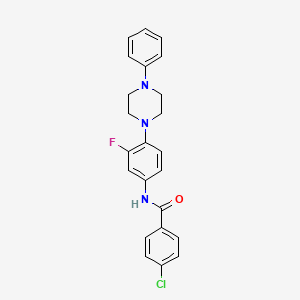 molecular formula C23H21ClFN3O B2681672 4-chloro-N-[3-fluoro-4-(4-phenylpiperazin-1-yl)phenyl]benzamide CAS No. 478079-58-2