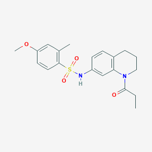molecular formula C20H24N2O4S B2681677 4-甲氧基-2-甲基-N-(1-丙酰基-1,2,3,4-四氢喹啉-7-基)苯磺酰胺 CAS No. 946222-00-0
