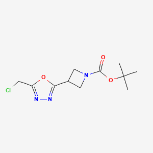 molecular formula C11H16ClN3O3 B2681680 Tert-butyl 3-(5-(chloromethyl)-1,3,4-oxadiazol-2-yl)azetidine-1-carboxylate CAS No. 1822793-23-6