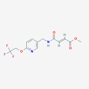molecular formula C13H13F3N2O4 B2681686 Methyl (E)-4-oxo-4-[[6-(2,2,2-trifluoroethoxy)pyridin-3-yl]methylamino]but-2-enoate CAS No. 2411338-16-2