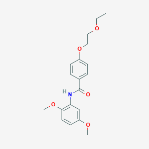 molecular formula C19H23NO5 B268169 N-(2,5-dimethoxyphenyl)-4-(2-ethoxyethoxy)benzamide 