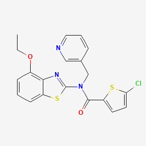 molecular formula C20H16ClN3O2S2 B2681698 5-chloro-N-(4-ethoxybenzo[d]thiazol-2-yl)-N-(pyridin-3-ylmethyl)thiophene-2-carboxamide CAS No. 895008-35-2