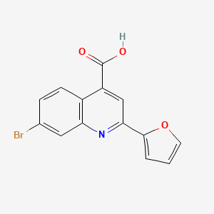molecular formula C14H8BrNO3 B2681702 7-溴-2-(呋喃-2-基)喹啉-4-羧酸 CAS No. 588687-41-6