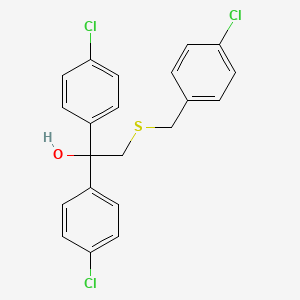 molecular formula C21H17Cl3OS B2681706 1,1-Bis(4-chlorophenyl)-2-[(4-chlorophenyl)methylsulfanyl]ethanol CAS No. 252026-68-9
