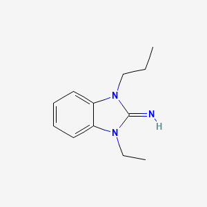 molecular formula C12H17N3 B2681714 1-乙基-3-丙基-2,3-二氢-1H-1,3-苯二唑-2-亚胺 CAS No. 487017-58-3