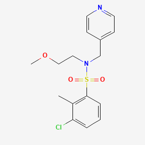 molecular formula C16H19ClN2O3S B2681717 3-氯-N-(2-甲氧基乙基)-2-甲基-N-(吡啶-4-基甲基)苯磺酰胺 CAS No. 1286718-29-3