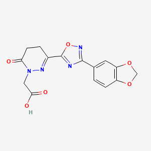 molecular formula C15H12N4O6 B2681718 [3-[3-(1,3-benzodioxol-5-yl)-1,2,4-oxadiazol-5-yl]-6-oxo-5,6-dihydropyridazin-1(4H)-yl]acetic acid CAS No. 1370598-29-0