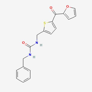 molecular formula C18H16N2O3S B2681727 1-Benzyl-3-((5-(furan-2-carbonyl)thiophen-2-yl)methyl)urea CAS No. 1797190-05-6