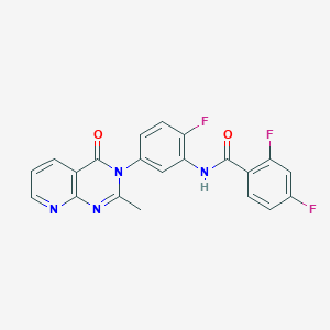 molecular formula C21H13F3N4O2 B2681740 2,4-difluoro-N-[2-fluoro-5-(2-methyl-4-oxopyrido[2,3-d]pyrimidin-3-yl)phenyl]benzamide CAS No. 921799-72-6
