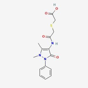 2-({[(1,5-dimethyl-3-oxo-2-phenyl-2,3-dihydro-1H-pyrazol-4-yl)carbamoyl]methyl}sulfanyl)acetic acid