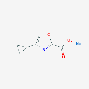 molecular formula C7H6NNaO3 B2681747 钠;4-环丙基-1,3-噁唑-2-甲酸盐 CAS No. 2287314-44-5