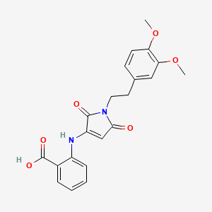 molecular formula C21H20N2O6 B2681758 2-((1-(3,4-dimethoxyphenethyl)-2,5-dioxo-2,5-dihydro-1H-pyrrol-3-yl)amino)benzoic acid CAS No. 920945-34-2