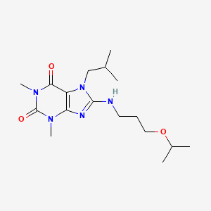 molecular formula C17H29N5O3 B2681766 7-isobutyl-8-((3-isopropoxypropyl)amino)-1,3-dimethyl-1H-purine-2,6(3H,7H)-dione CAS No. 941974-98-7