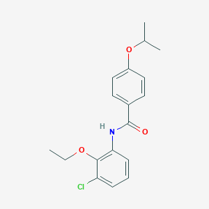 molecular formula C18H20ClNO3 B268177 N-(3-chloro-2-ethoxyphenyl)-4-isopropoxybenzamide 