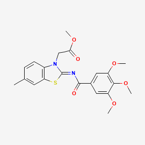 Methyl 2-[6-methyl-2-(3,4,5-trimethoxybenzoyl)imino-1,3-benzothiazol-3-yl]acetate