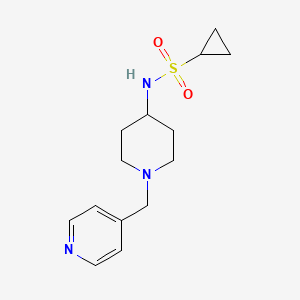 molecular formula C14H21N3O2S B2681774 N-{1-[(pyridin-4-yl)methyl]piperidin-4-yl}cyclopropanesulfonamide CAS No. 2415634-18-1