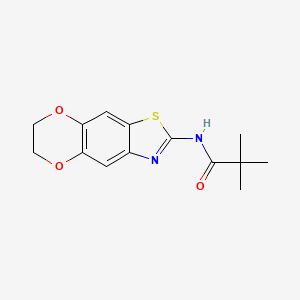 molecular formula C14H16N2O3S B2681777 N-(6,7-二氢-1,4-二氧杂噻吩[2,3-f][1,3]苯并噻唑-2-基)-2,2-二甲基丙酰胺 CAS No. 892847-94-8